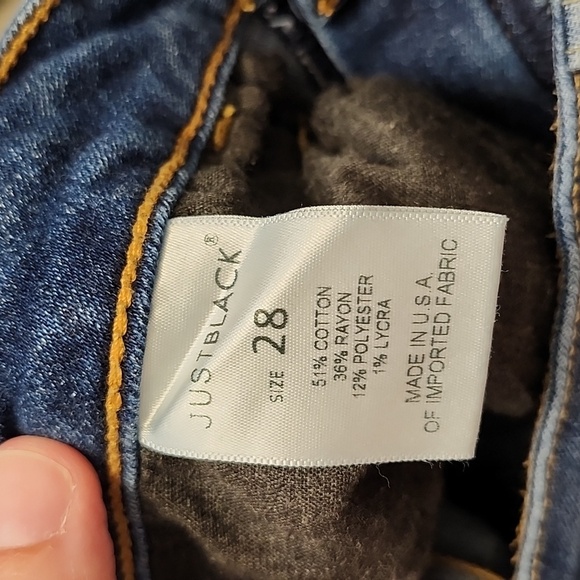 JB Just Black skinny distressed freyed hem medium wash denim jean 28 - Picture 6 of 7